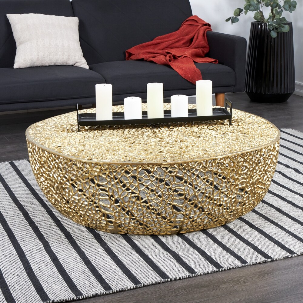 Gold Aluminum Coral Coffee Table