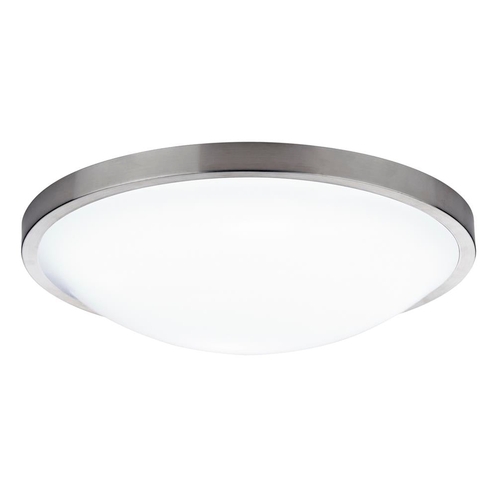 DAR DOV5246 Dover Satin Chrome Bathroom Modern Round Flush Light 26cm