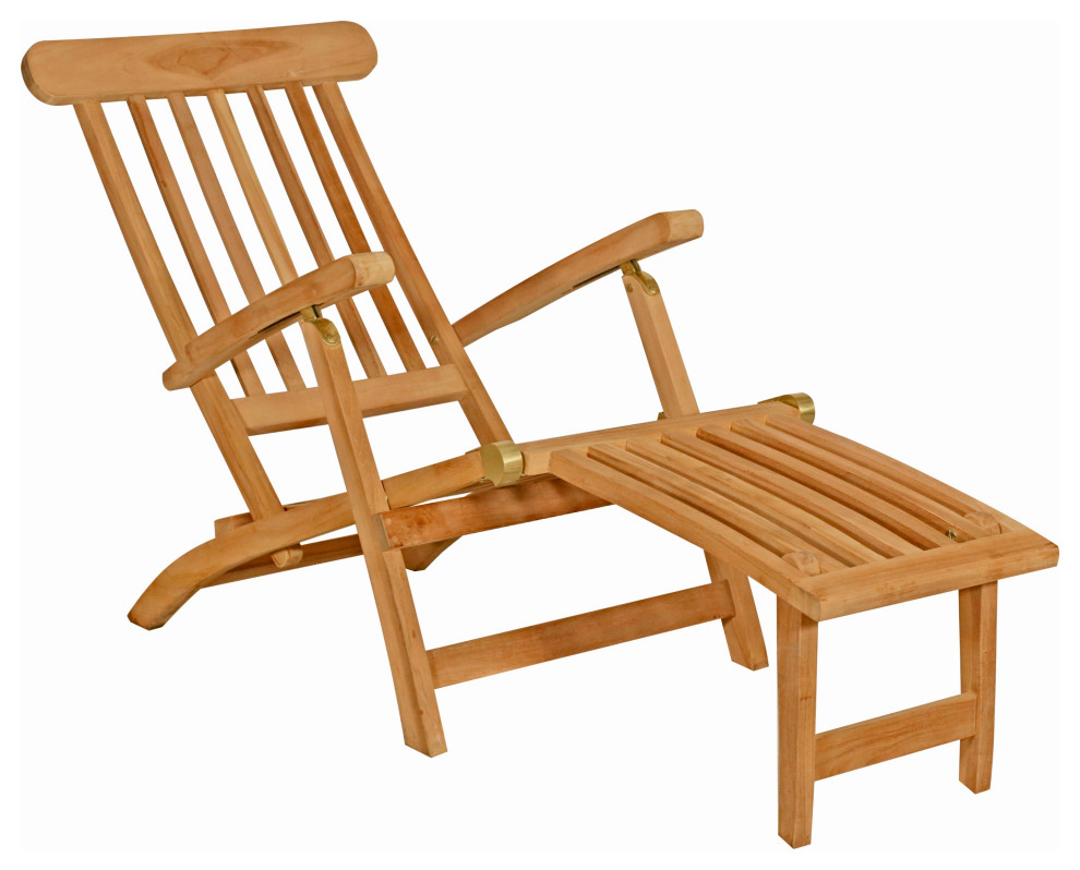 Seven Seas Teak Steamer Chair   Transitional   Outdoor Chaise Lounges   by Chic Teak  Houzz