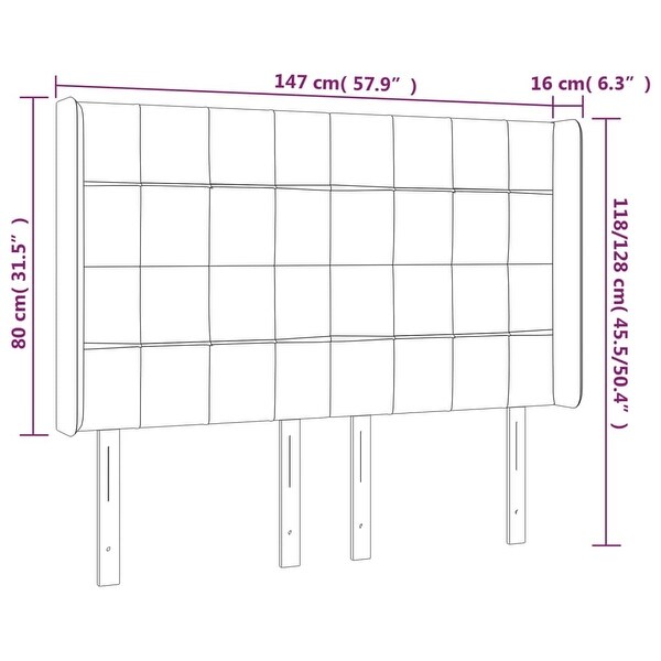 vidaXL LED Headboard Fabric Bedroom Furniture Dark Gray/Light Gray Multi Sizes - - 37455504