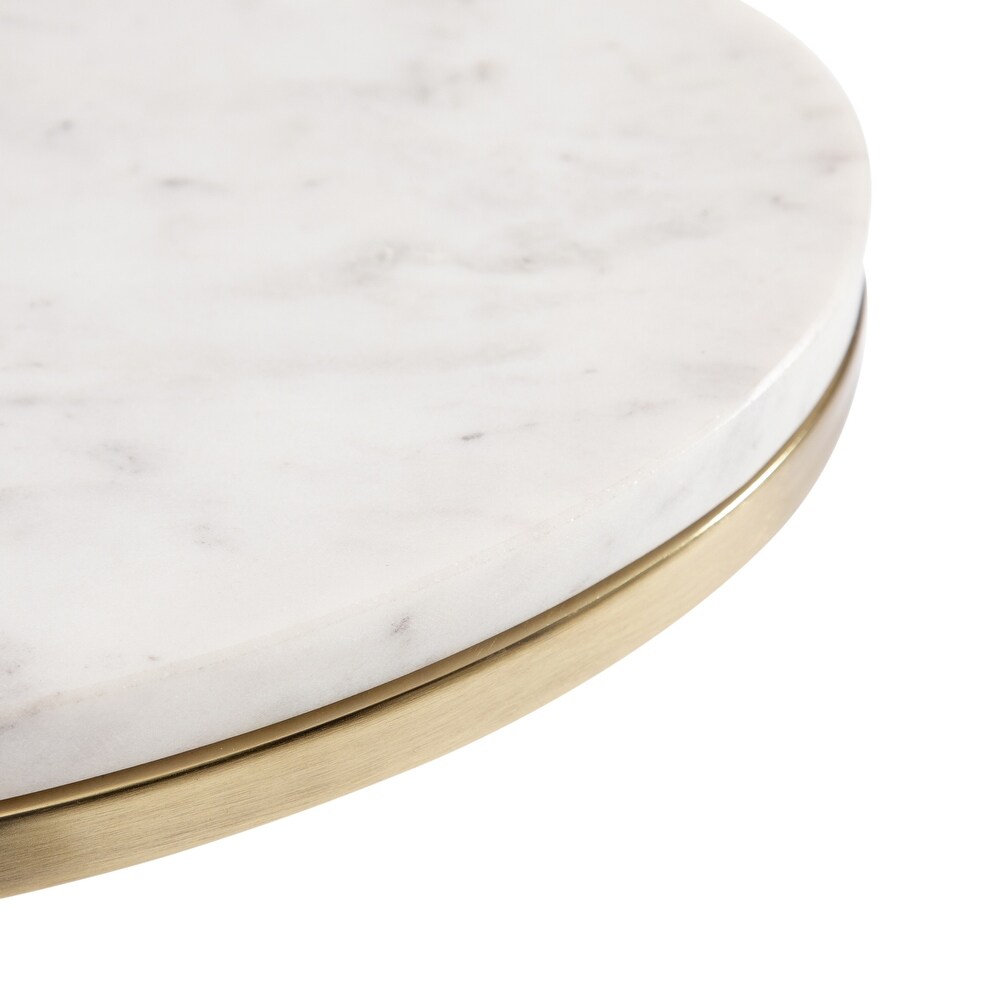 Kate and Laurel Natalli Marble Oval C Table   14x9x28