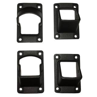 Weatherables Stanford Textured Black Aluminum Stair Railing Bracket Kit (4-Piece) ABAL-STAIRKIT-BRD