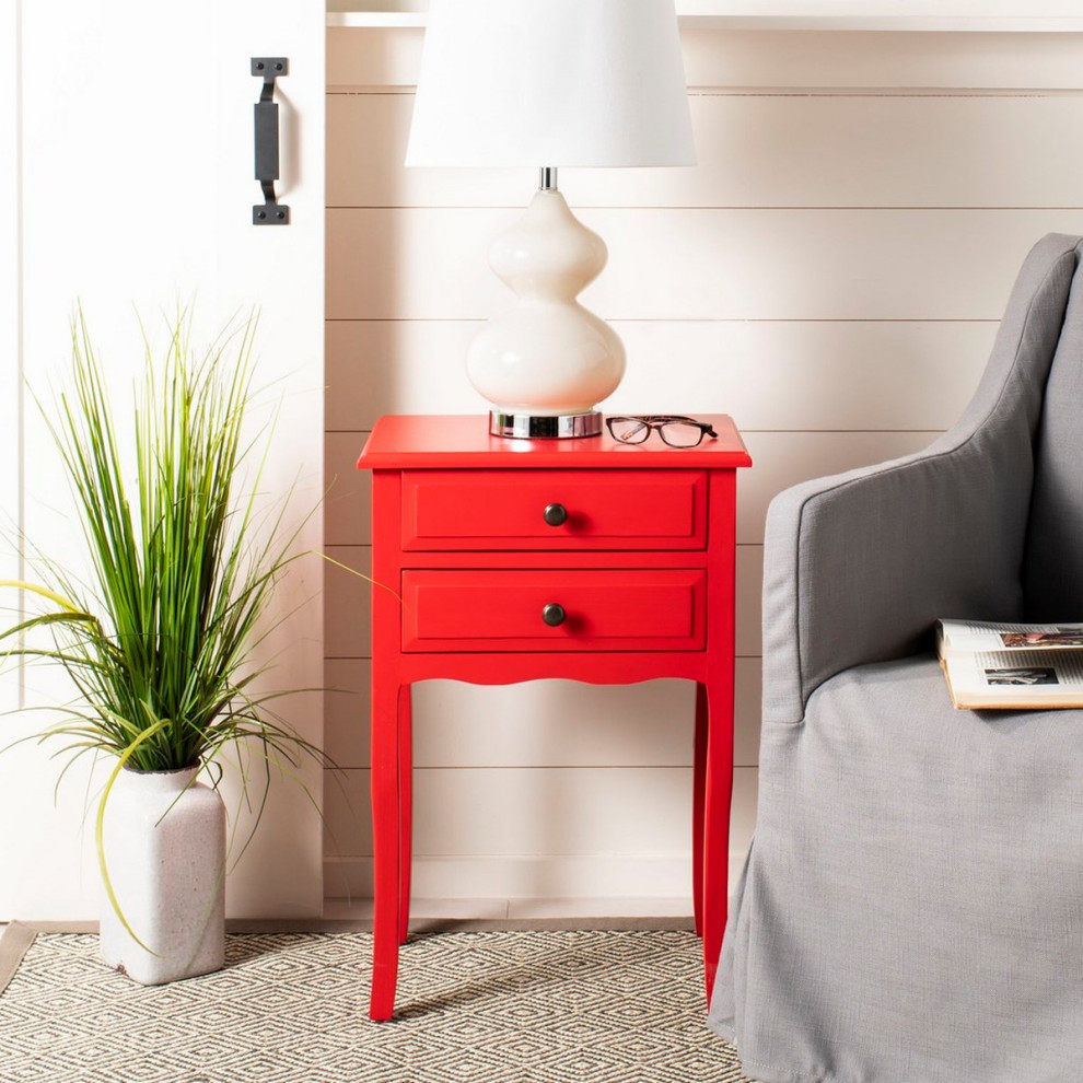 Edy End Table With Storage Hot Red   Modern   Side Tables And End Tables   by Virgil Stanis Design  Houzz