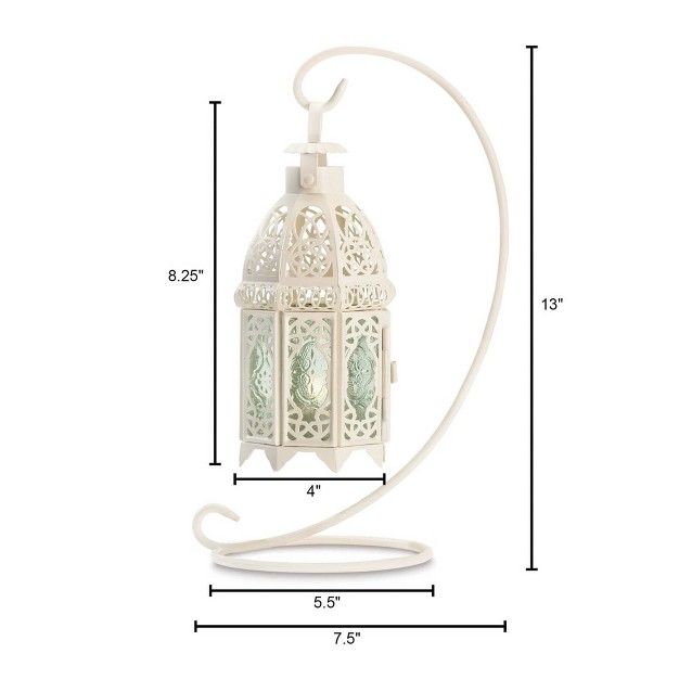 Metal Fancy Outdoor Lantern With Stand White Zingz amp Thingz