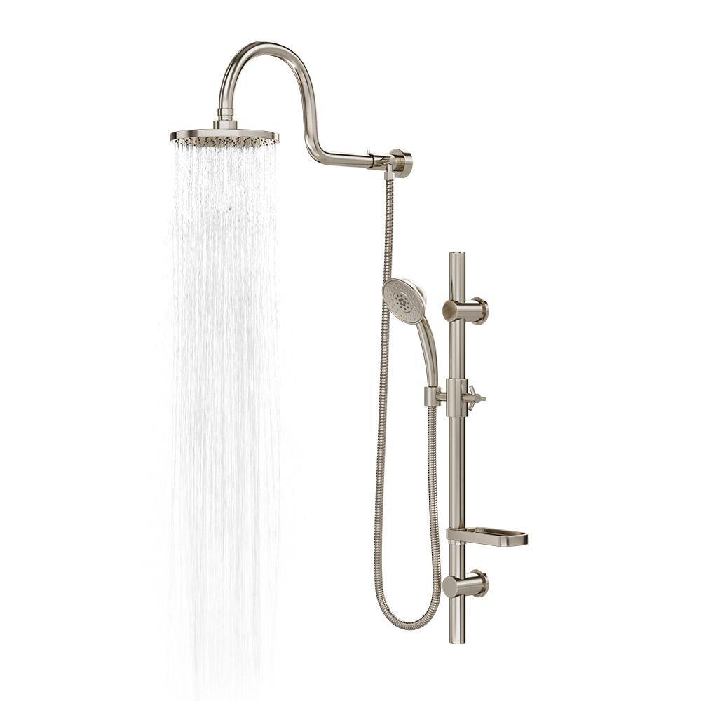 PULSE Showerspas AquaRain 3-Spray Retrofit Shower System with Hand shower  Showerhead Combo  Wall Bar Shower Kit in Brushed Nickel 1019-BN