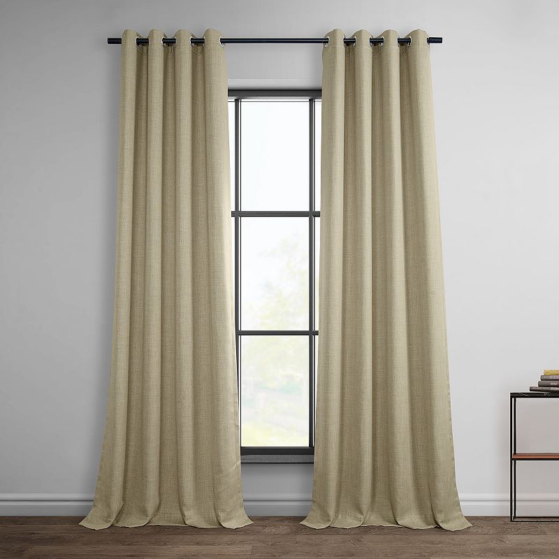 EFF Faux Linen Grommet Room Darkening Window Curtain