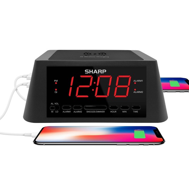 Wireless Charging Alarm Clock Sharp