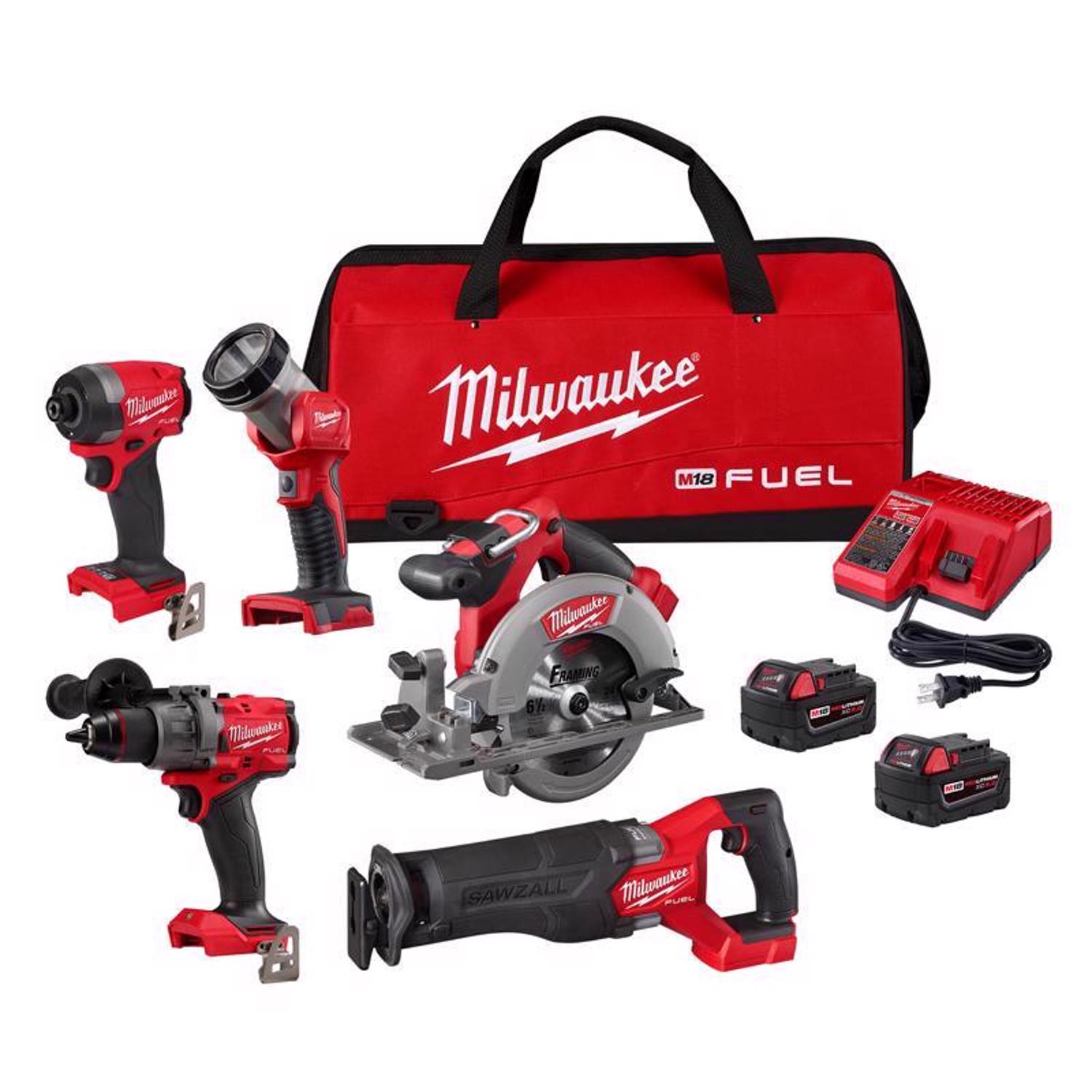 MW M18 Fuel 18 V 5 amps Cordless Brushless 5 Tool Combo Kit