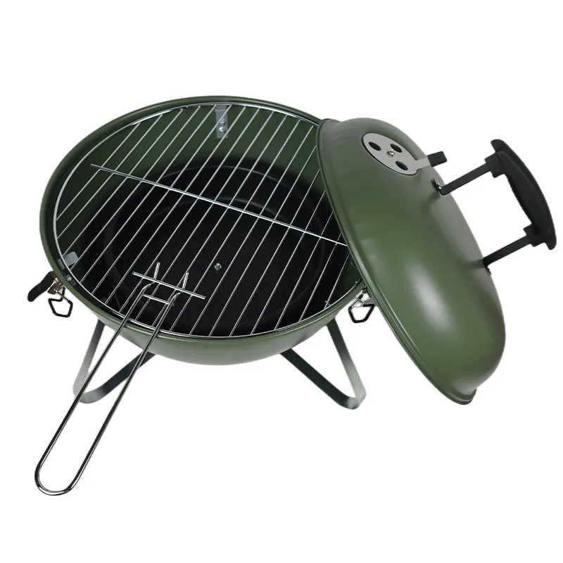 Outdoor portable charcoal barbecue mini tabletop camping kettle gril