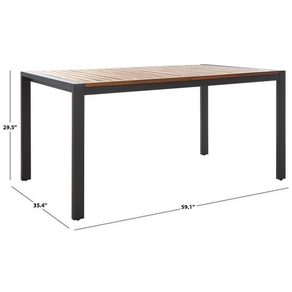 SAFAVIEH Outdoor Guthrie Solid Wood Rectangle Dining Table