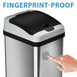 iTouchless 13 Gal. Stainless Steel Square Extra-Wide Lid Opening Motion Sensing Touchless Trash Can IT13RX