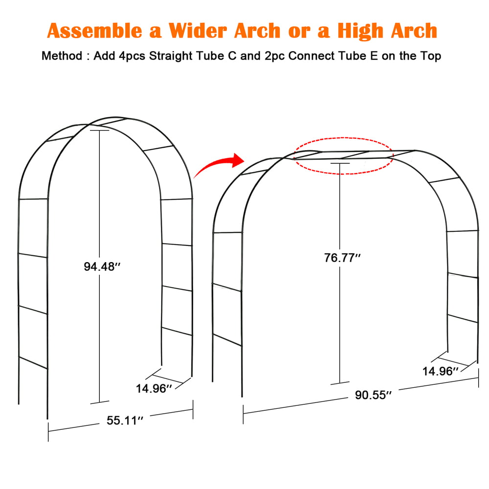 Heyfurni Garden Wedding Arch, Garden Arbor, 7'8