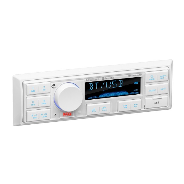 Boss Audio Single Din Mech less Marine Audio Bluetooth Multimedia Player White