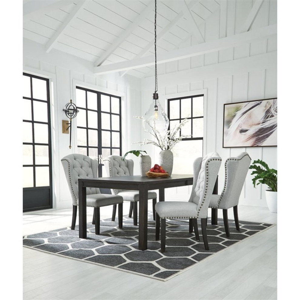 Signature Design by Ashley Jeanette Upholstered Dining Chair in Linen   Transitional   Dining Chairs   by Homesquare  Houzz