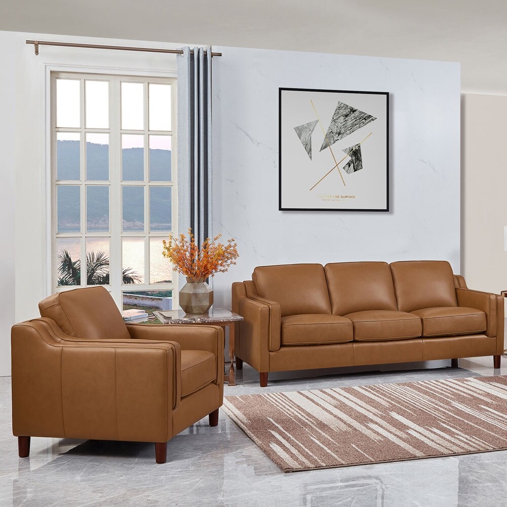 Hydeline Bella Top Grain Leather Sofa Set  Sofa and Chair   Sofa  Chair