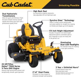 Cub Cadet Ultima ZTS1 50 in. Fabricated Deck 23HP V-Twin Kohler 7000 Series Engine Dual Hydro Drive Gas Zero Turn Riding Mower ZTS1-50