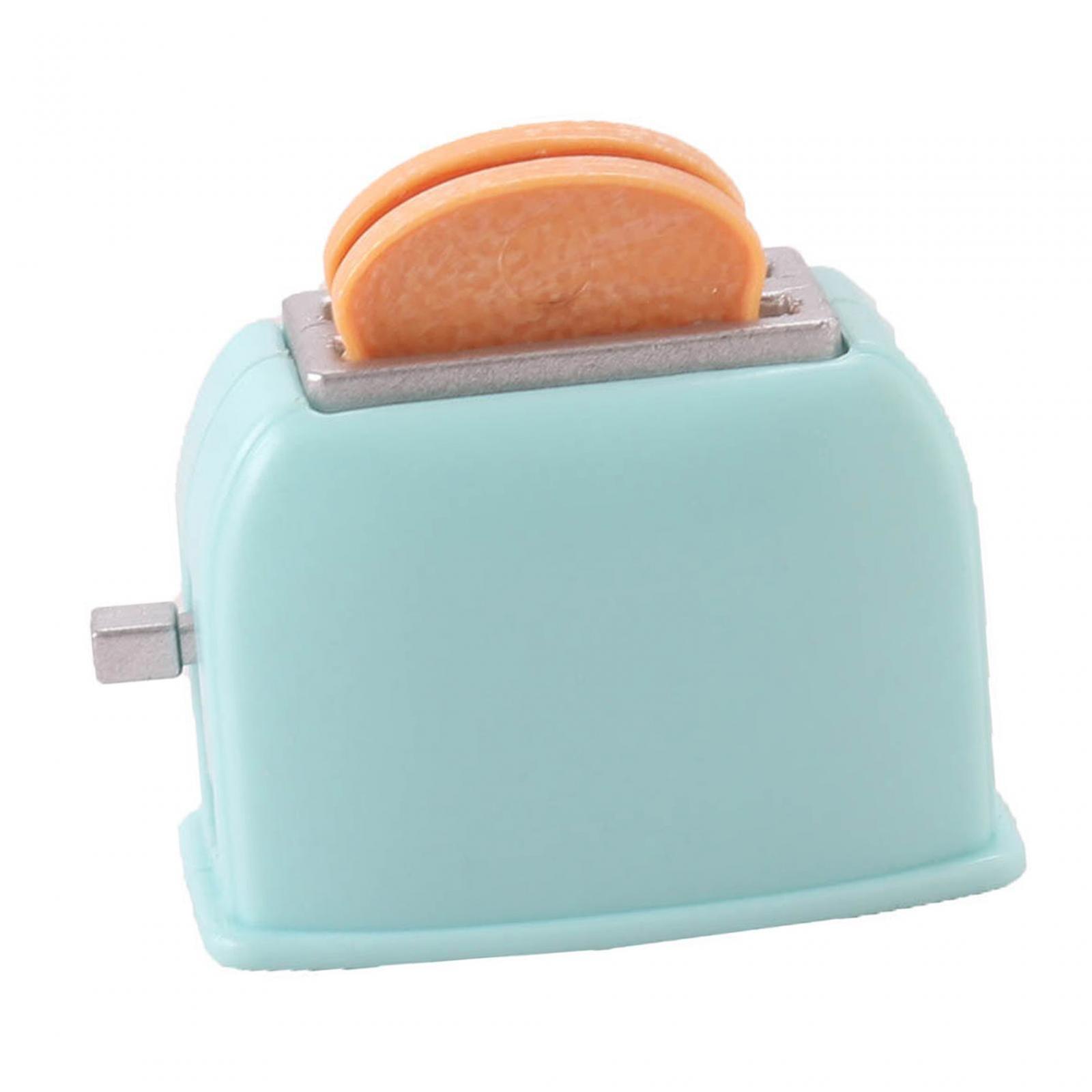 Dollhouse Bread Toaster Miniature Breakfast Bread Toaster For 1/6 1/12 Cafes Blue