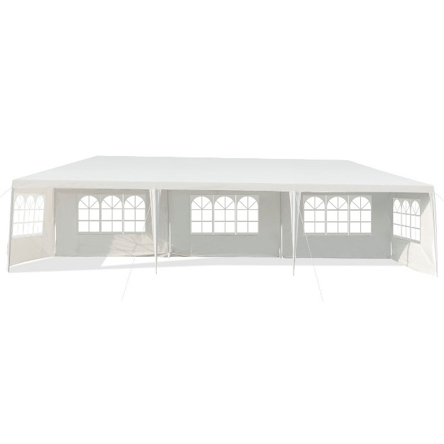 Tangkula 10 x27 X 30 x27 Outdoor White Wedding Party Event Tent With 5 Removable Side Walls