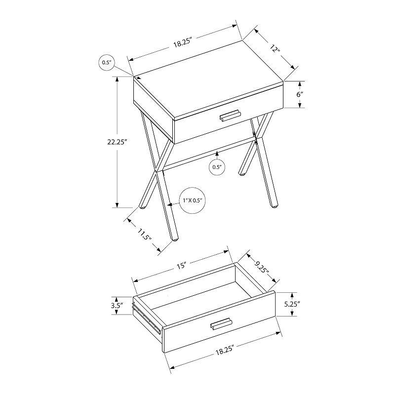 Monarch X-Leg Accent End Table