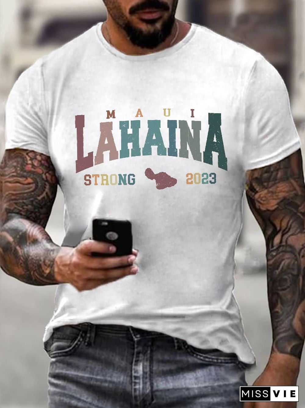 Men's 'Maui Lahaina Strong 2023' Print T-Shirt