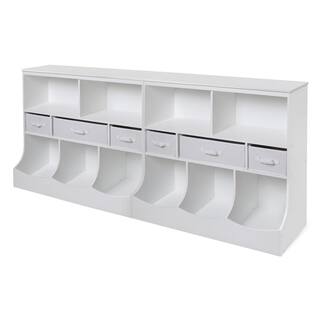 36.75 in. H x 36.5 in. W x 15.75 in. D White MDF 8-Cube Organizer 98861