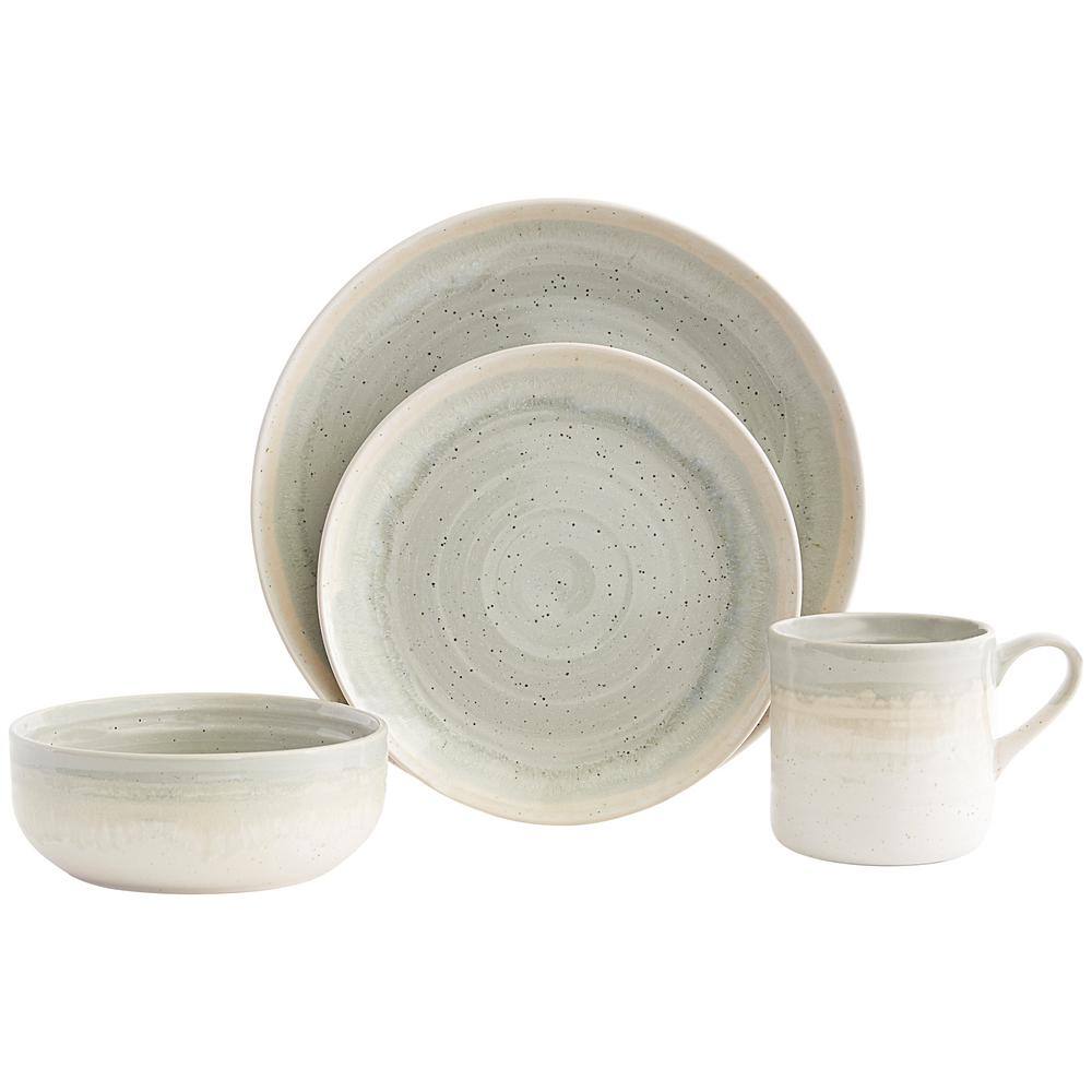 BAUM Hearth 16-Piece Casual Seafoam Ceramic Dinnerware Set (Service for 4) HEA16SF