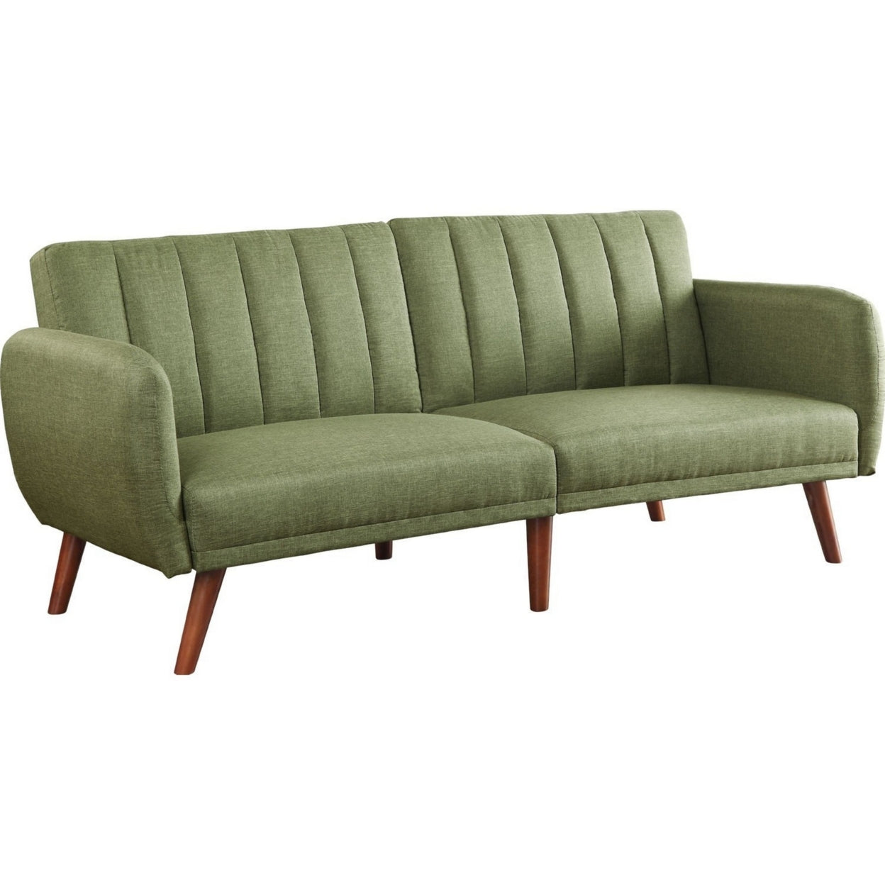 Fabric Upholstered Adjustable Sofa, Green and Brown- Saltoro Sherpi