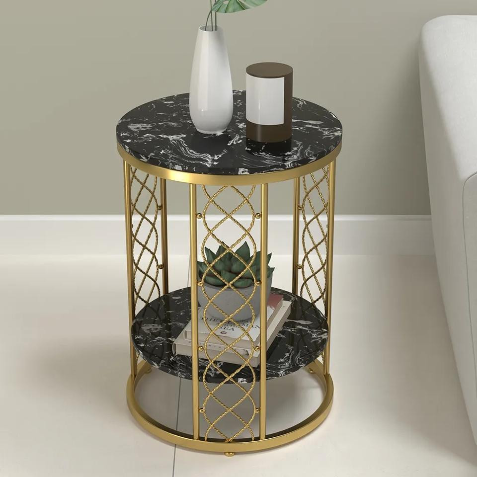 Marble Wrought Round Small Coffee Table   Contemporary   Coffee Tables   by Miron Demid LLC  Houzz