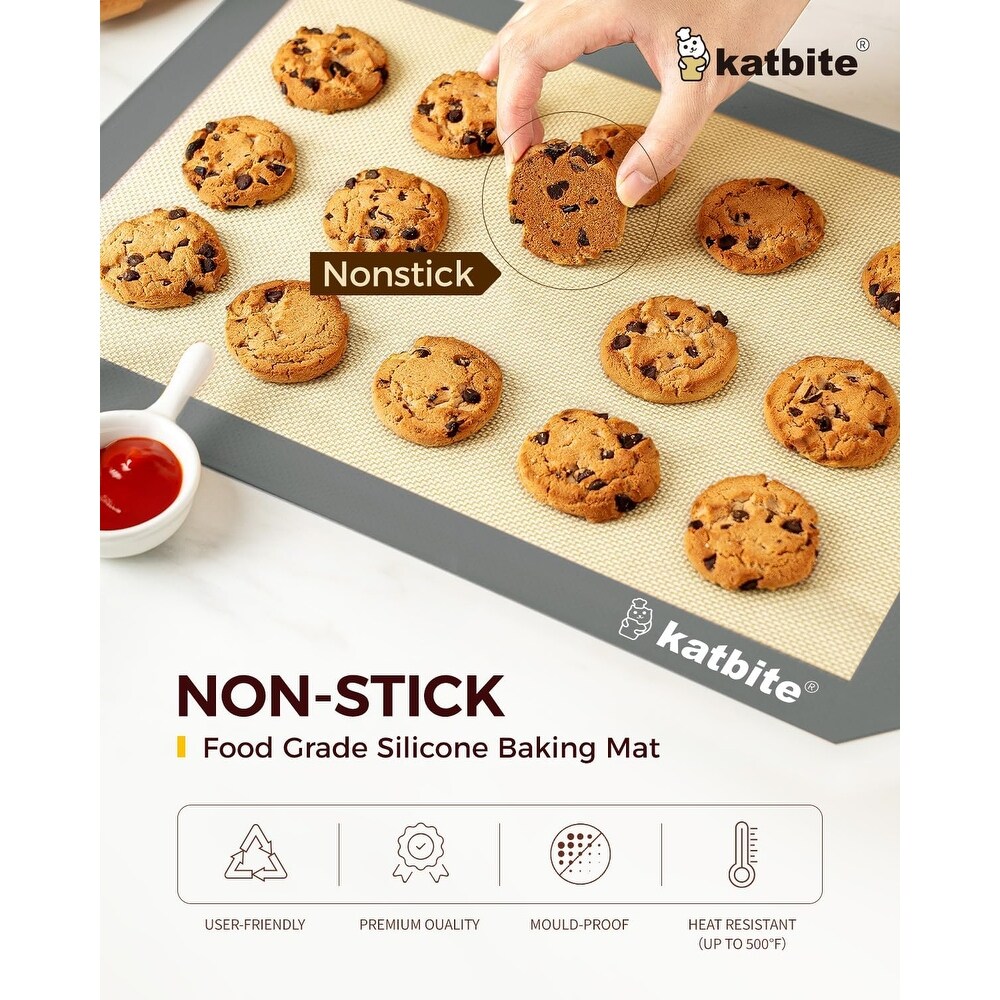 Katbite Large Baking Mat Set  Reusable Nonstick Bakeware Mats for Cookies