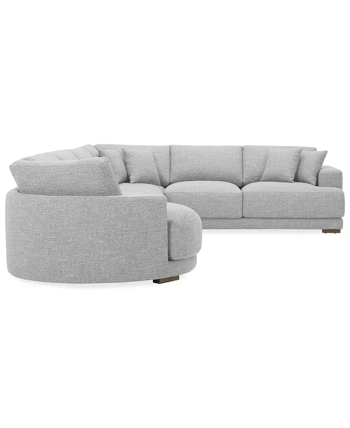 Furniture Vasher 166 4-Pc. Fabric Sectional Sofa with Cuddler