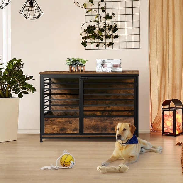 Dog Crate Furniture House Cage with Storage Indoor Living Room Bedroom Side End Table