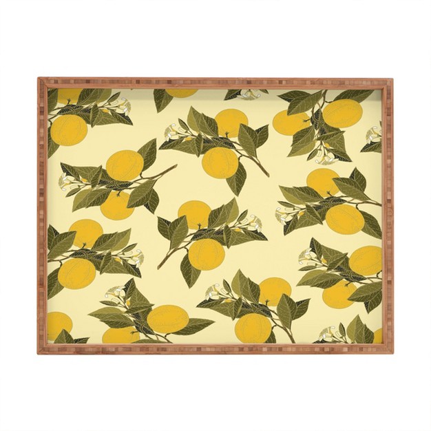 Iveta Abolina Alodie Lemons Rectangular Tray Deny Designs