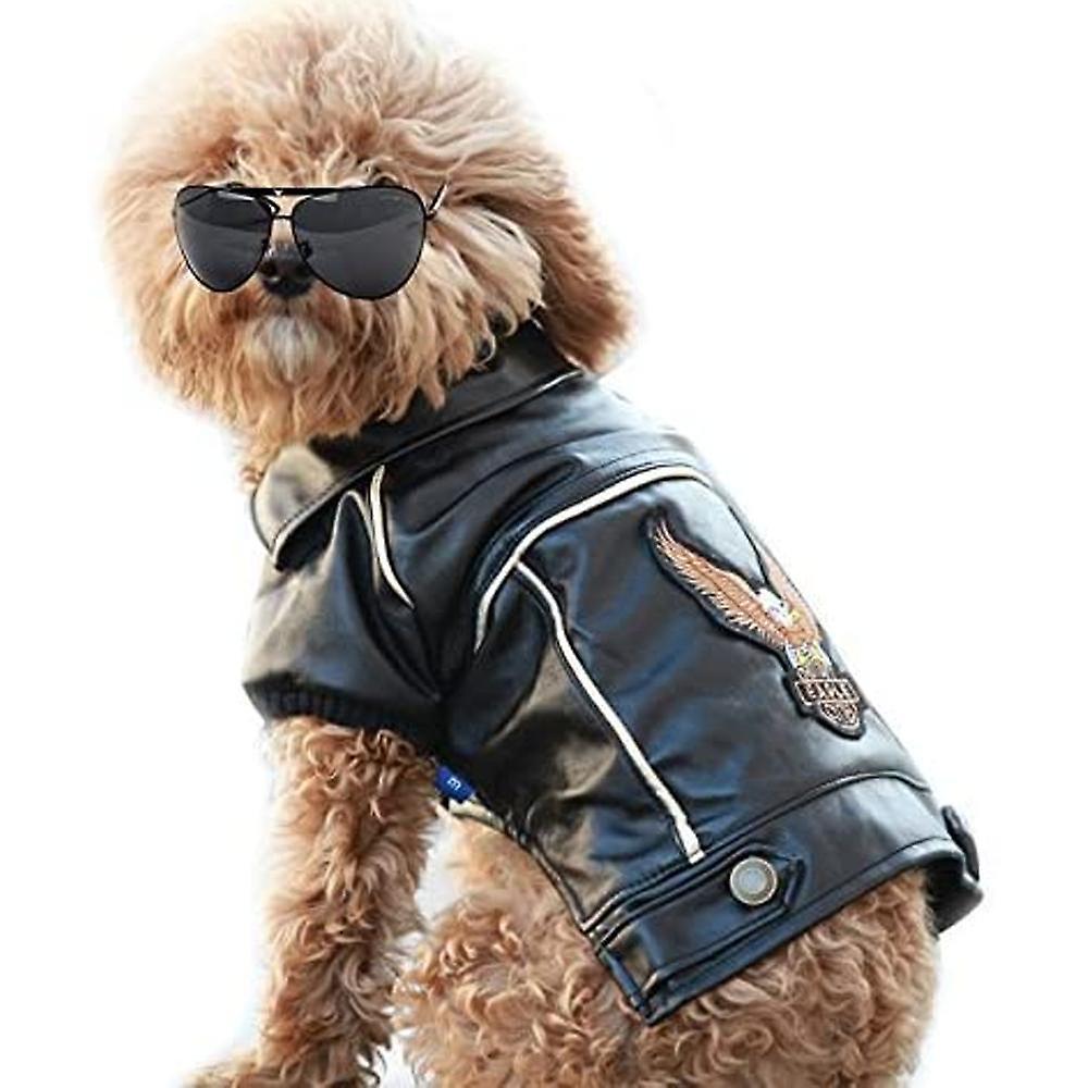 Dog Winter Coat Pu Leather Motorcycle Jacket For Dog Pet Clothes Leather Jacket， Waterproof-s