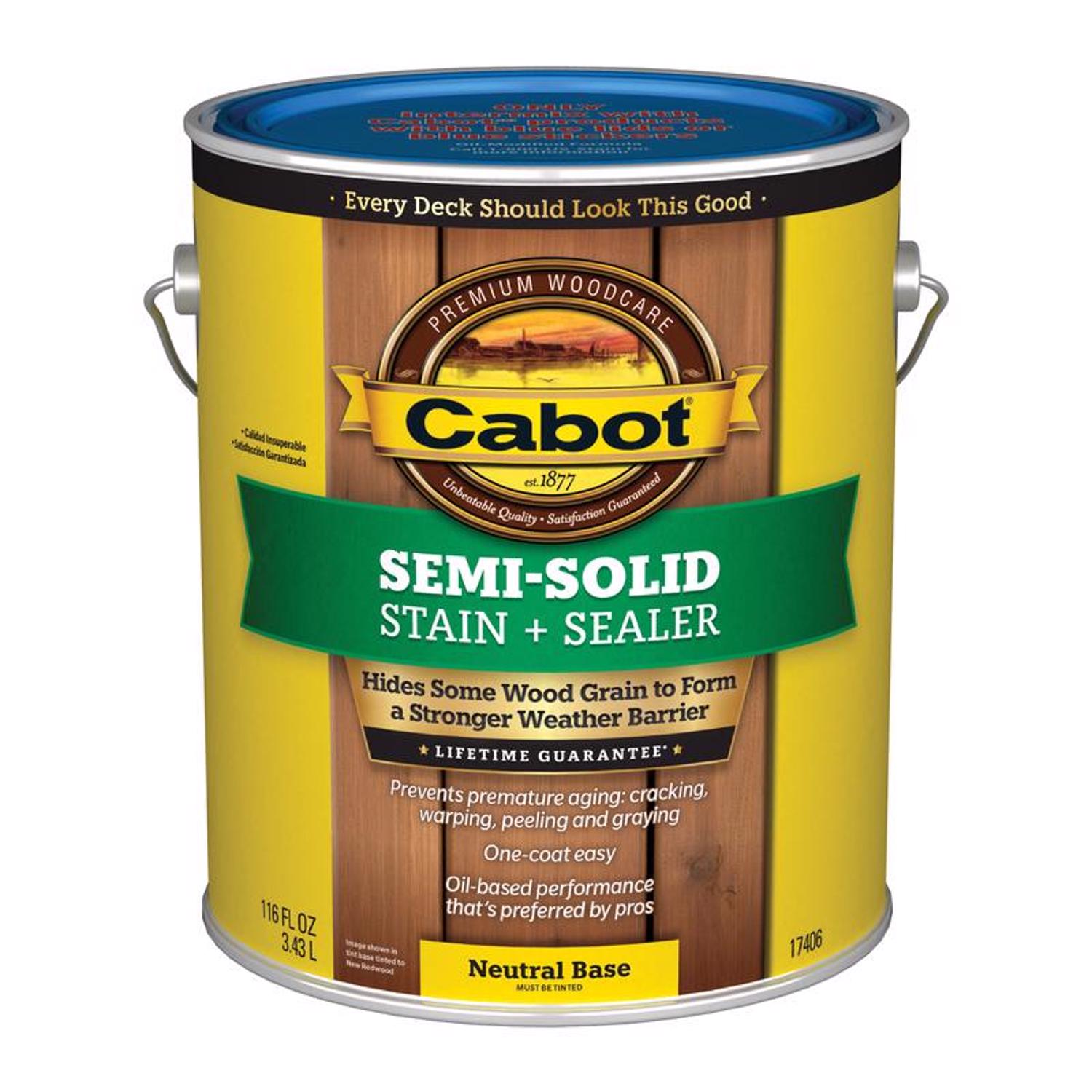 Cabot Semi-Solid Low VOC Semi-Solid Tintable Neutral Base Deck and Siding Stain 1 gal