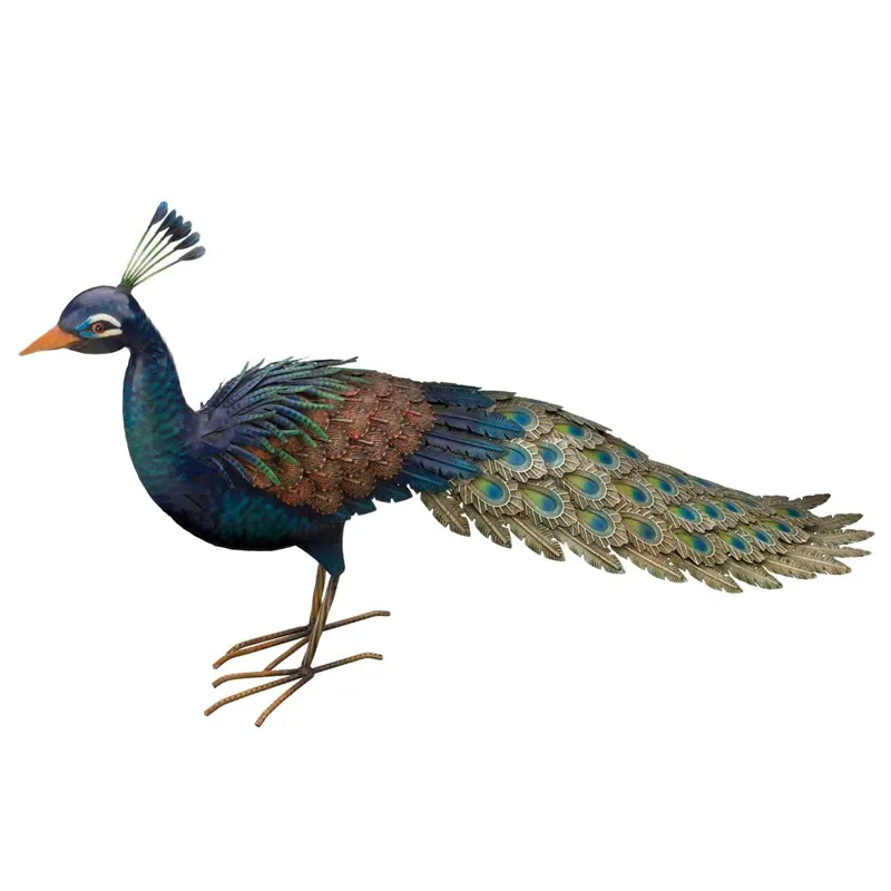 Outdoor Metal Peacock Garden Stake Statue Sculptures Decoration Animal Figurines Lawn Ornament garden supplies