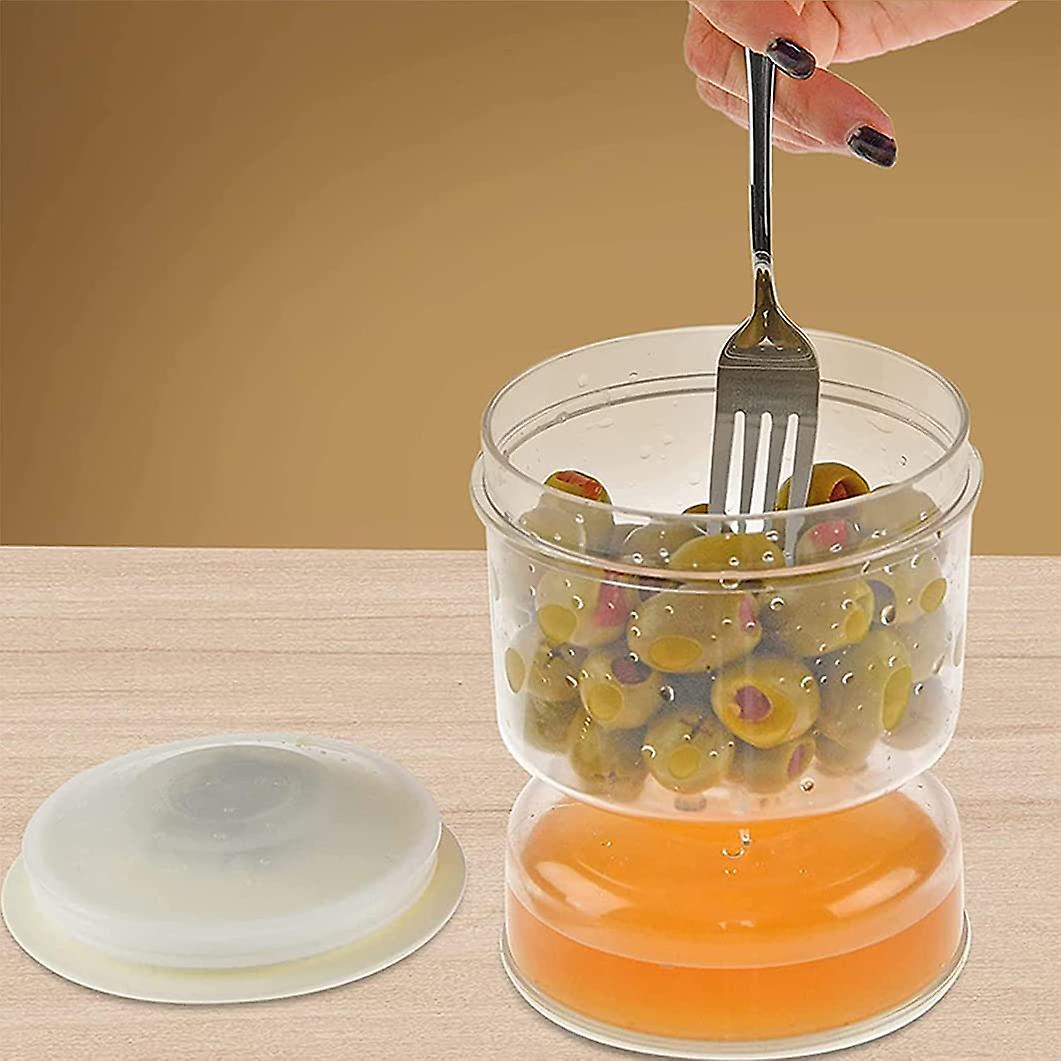 Miman Pickle And Olives Jar Container， Leak-proof Juice Separator