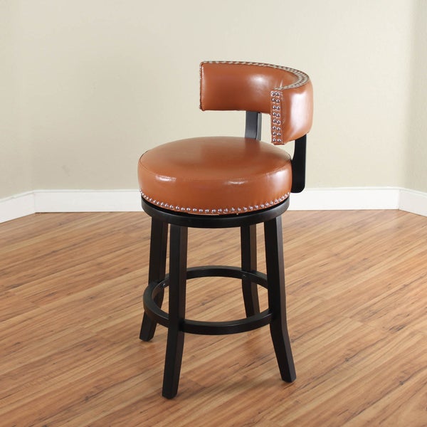 Mossoro Swivel Faux Leather Upholstered Wood Counter Stool