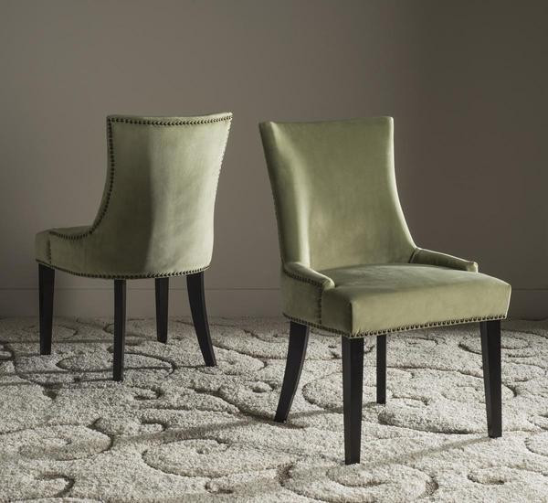 De De 19 quotDining Chair  Set of 2  Silver Nail Heads  Mushroom   Transitional   Dining Chairs   by Rustic Home Furniture Deco  Houzz