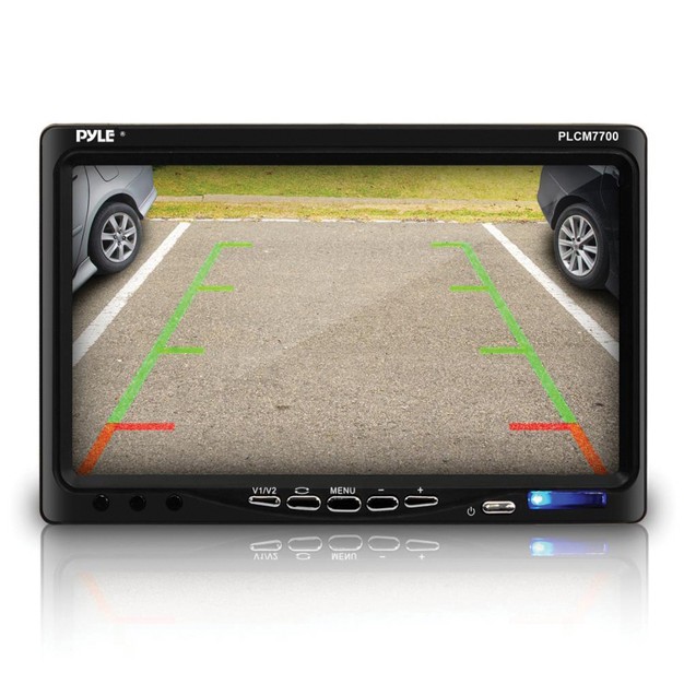 Pyle Car Backup System With 7 inch Monitor And Bracket mount Backup Camera With Distance Scale Line