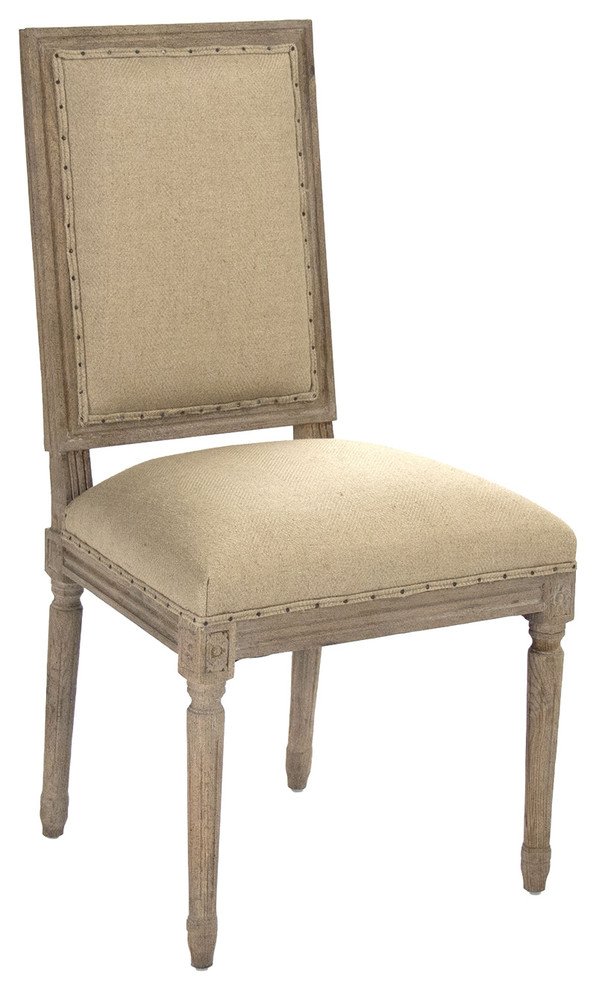 Louis Side Chair  Hemp Linen   French Country   Dining Chairs   by HedgeApple  Houzz