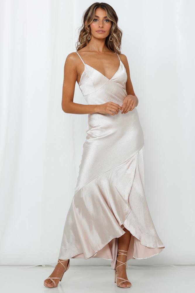 Heaven Help Me Maxi Dress Light Gold