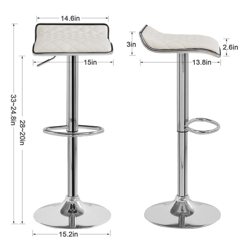 Javlergo Set of 4 Adjustable Swivel Bar Stools Counter Height Bar Chair with Footrest  Dark Gray