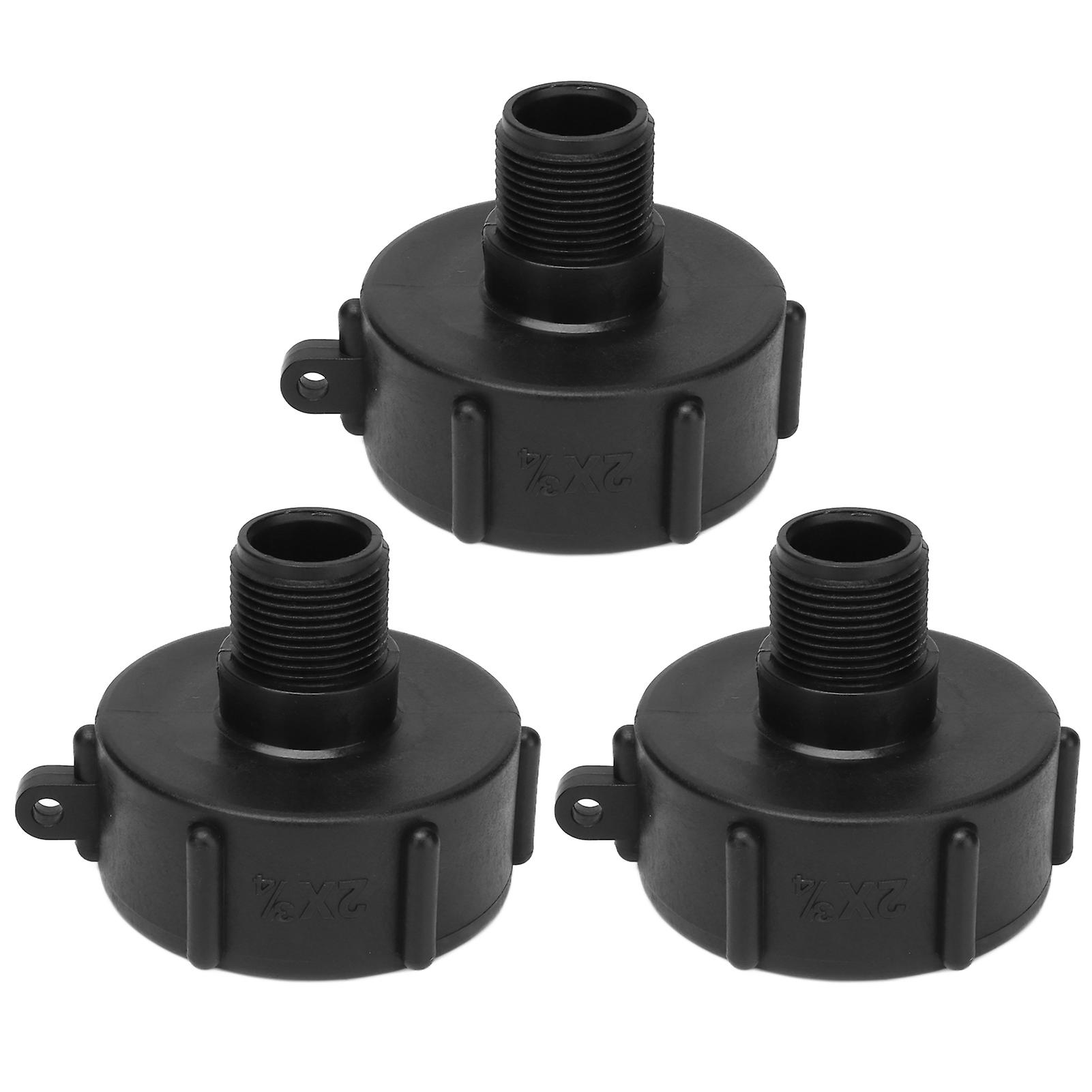 3pcs Ibc Tank Connector G3/4 Thread Abs Plastic Drain Adapter Replacement Valve Fittings60x6