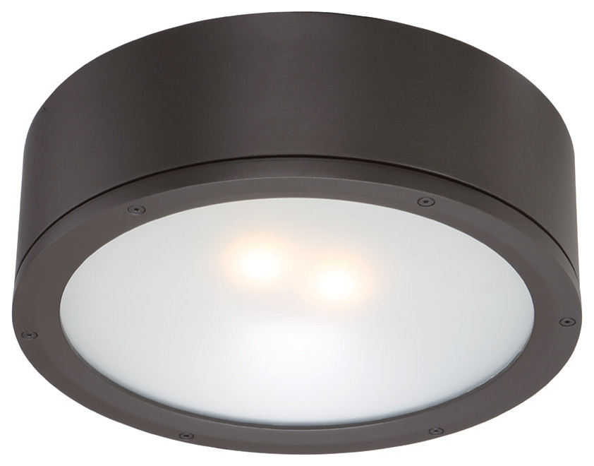 WAC Lighting FM W2612 Tube 12 quotW Indoor / Outdoor LED Flush Mount   Industrial   Outdoor Flush mount Ceiling Lighting   by Buildcom  Houzz