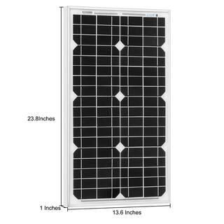 ACOPower 30-Watt 12-Volt Mono Solar Panel Compatible with Portable Chest Fridge Freezer Cooler HY030-12M