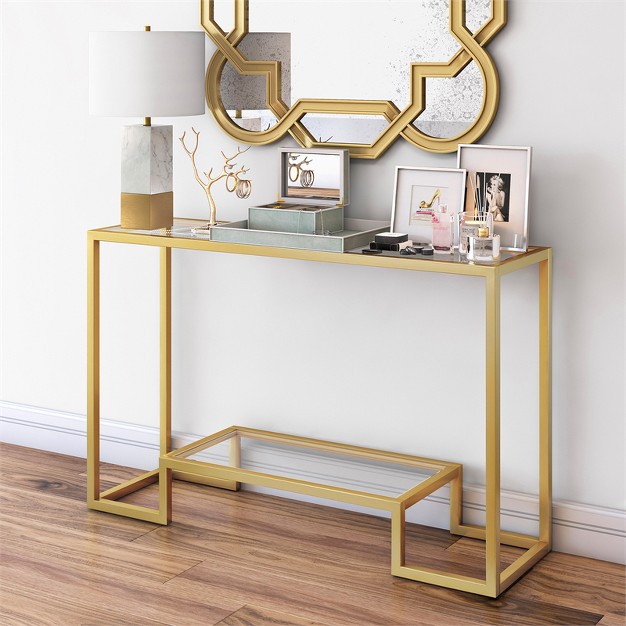 Glam Geometric Console Table In Brass Henn amp hart