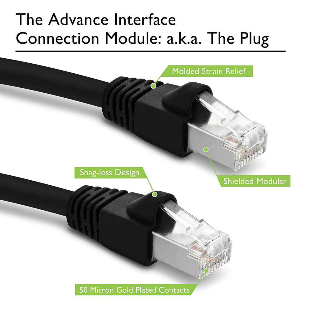 RITZ GEAR 25 ft. Ethernet Cable Cat6 Outdoor Shielded Cord with RJ45 Connectors RGC6O25FT