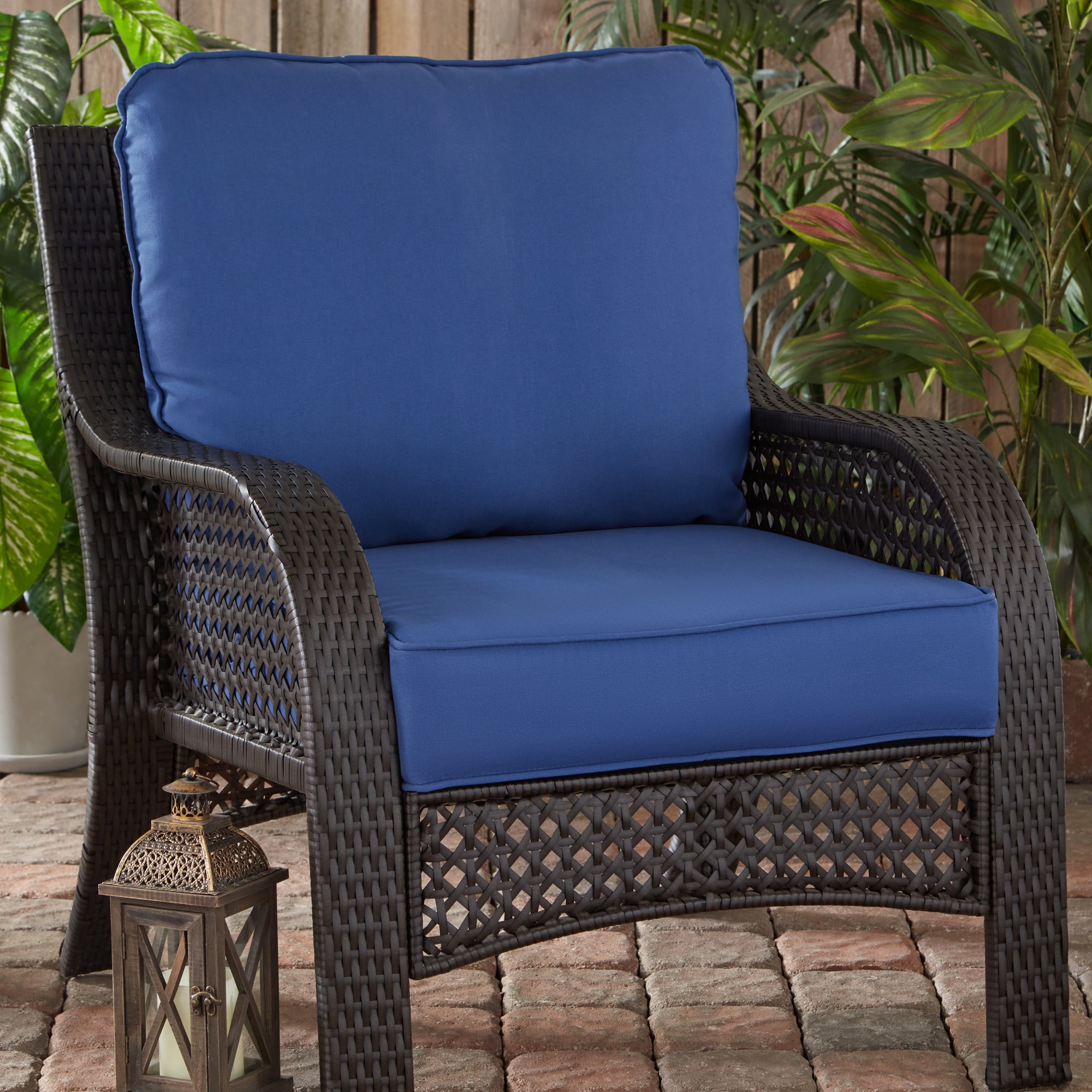 Greendale Home Fashions 2-Piece Marine Blue Outdoor Deep Seat Cushion Set