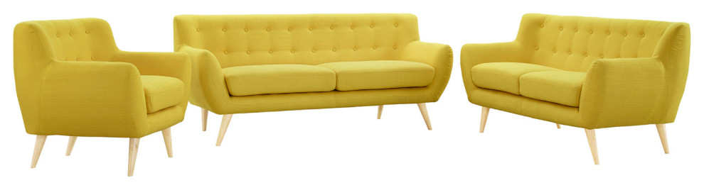 Modway Furniture Remark 3 Piece 170 quotLiving Room Set   Midcentury   Living Room Furniture Sets   by PARMA HOME  Houzz