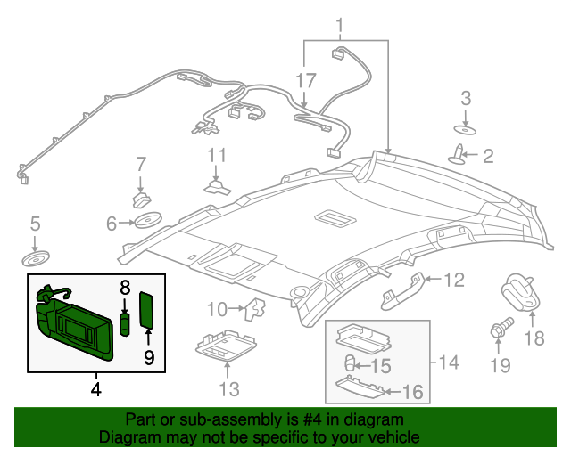 Genuine OE GM Sun-Visor - 84126666